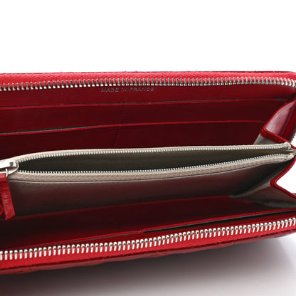 Chanel Patent Quilted Brilliant Zip Around Wallet Red 4 of 4