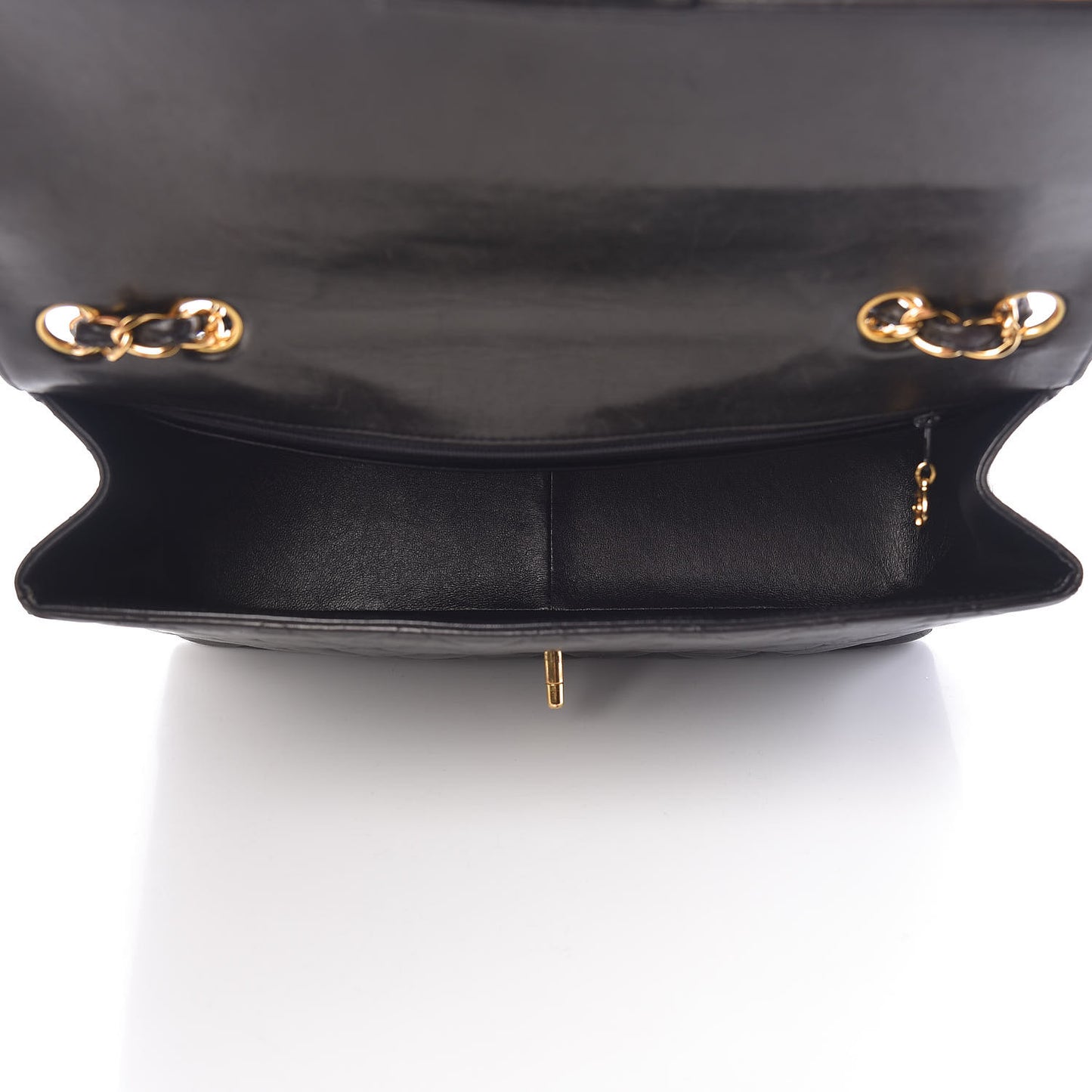 Lambskin Quilted Jumbo Single Flap Black