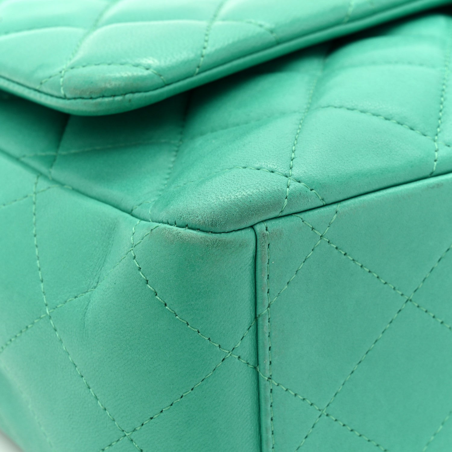 Chanel Lambskin Quilted Maxi Double Flap Green 16 of 20