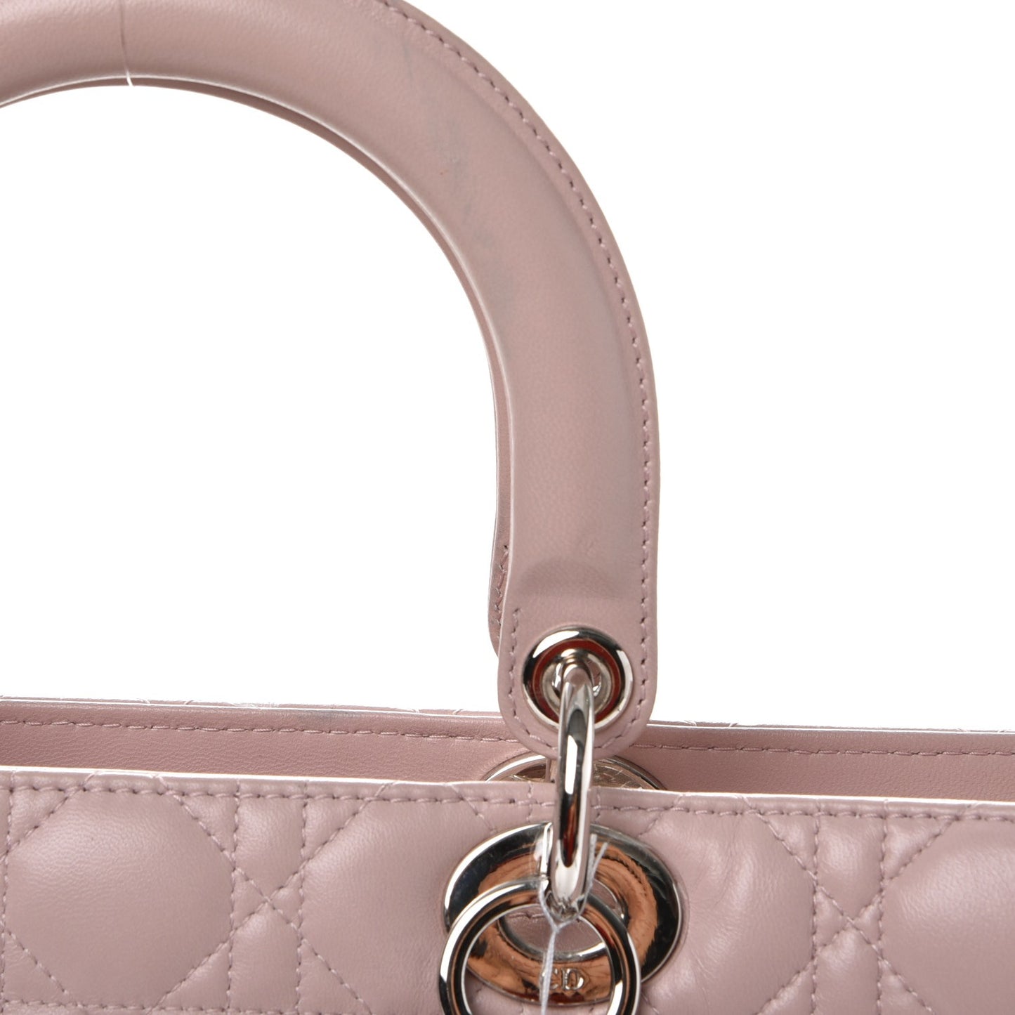 Lambskin Cannage Large Lady Dior Rose Poudre