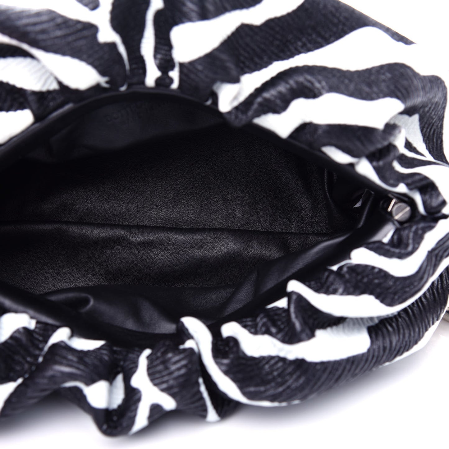 Nappa Zebra Print The Pouch Oversized Clutch White Black