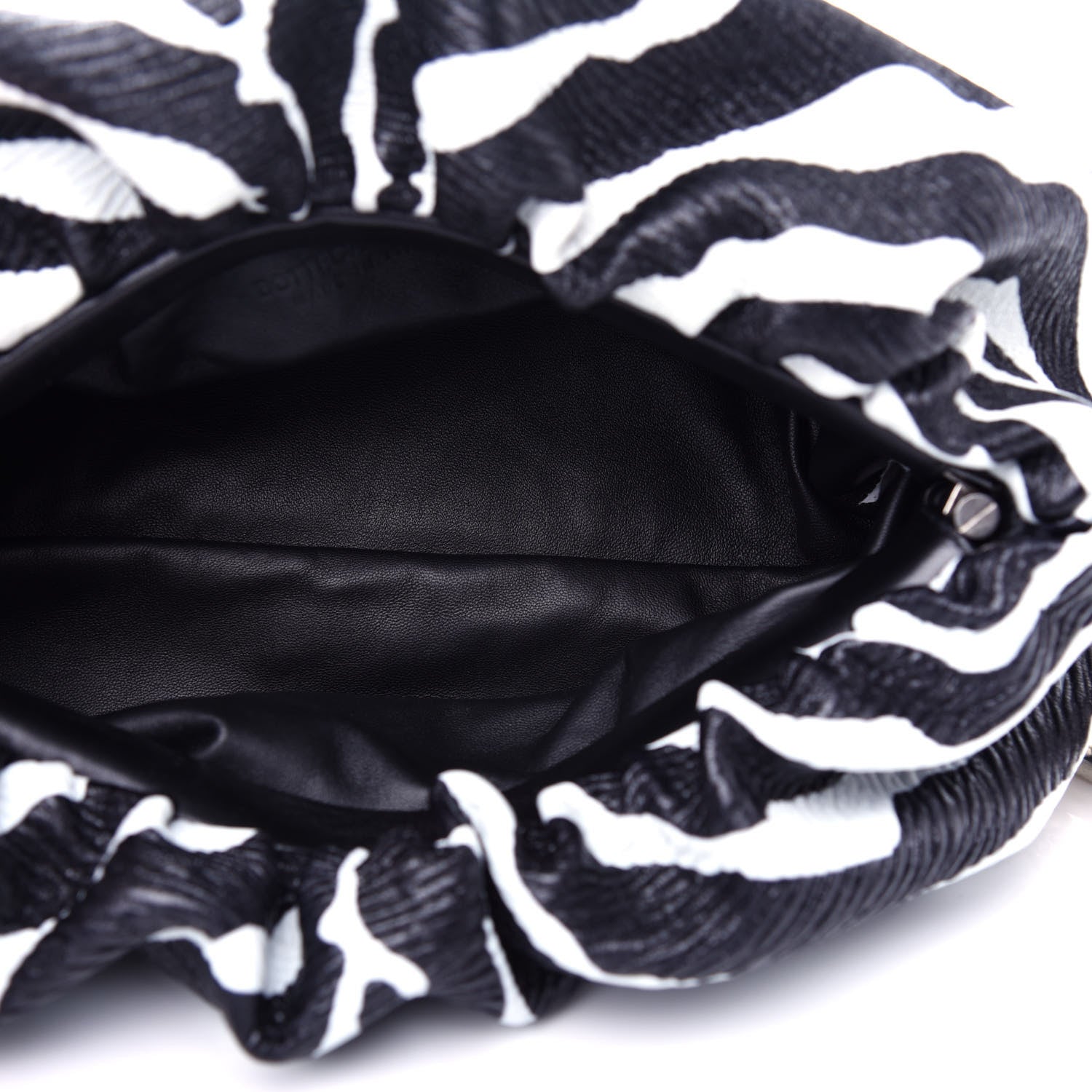 Bottega Veneta Nappa Zebra Print The Pouch Oversized Clutch White Black 5 of 10