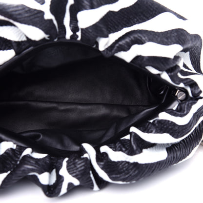 Bottega Veneta Nappa Zebra Print The Pouch Oversized Clutch White Black 5 of 10