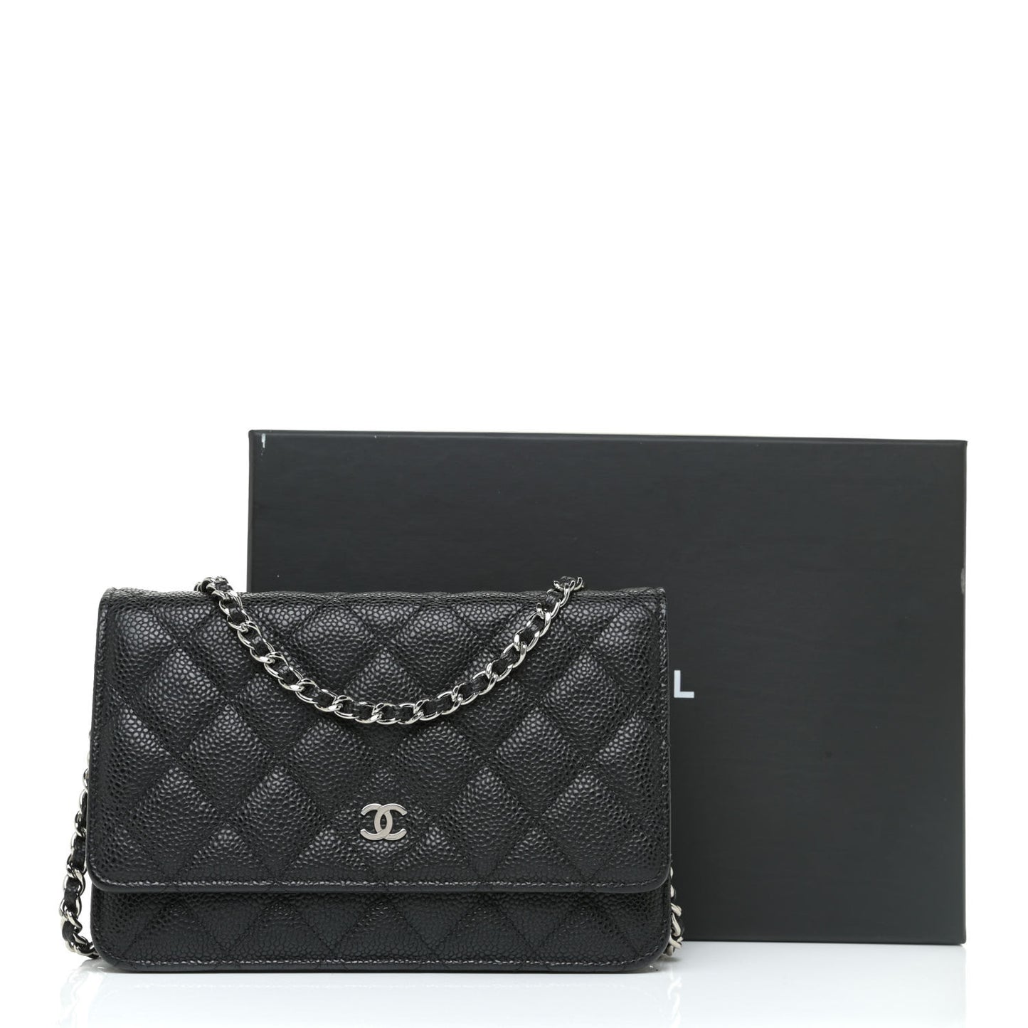 Caviar Quilted Wallet On Chain WOC Black