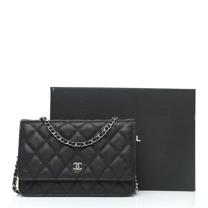 Chanel Caviar Quilted Wallet On Chain WOC Black 16 of 16