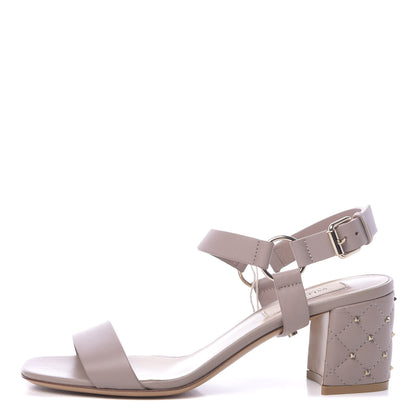 Valentino Garavani Calfskin Nappa Rockstud Spike 60mm Ankle Strap Sandals 36 Poudre 1 of 9