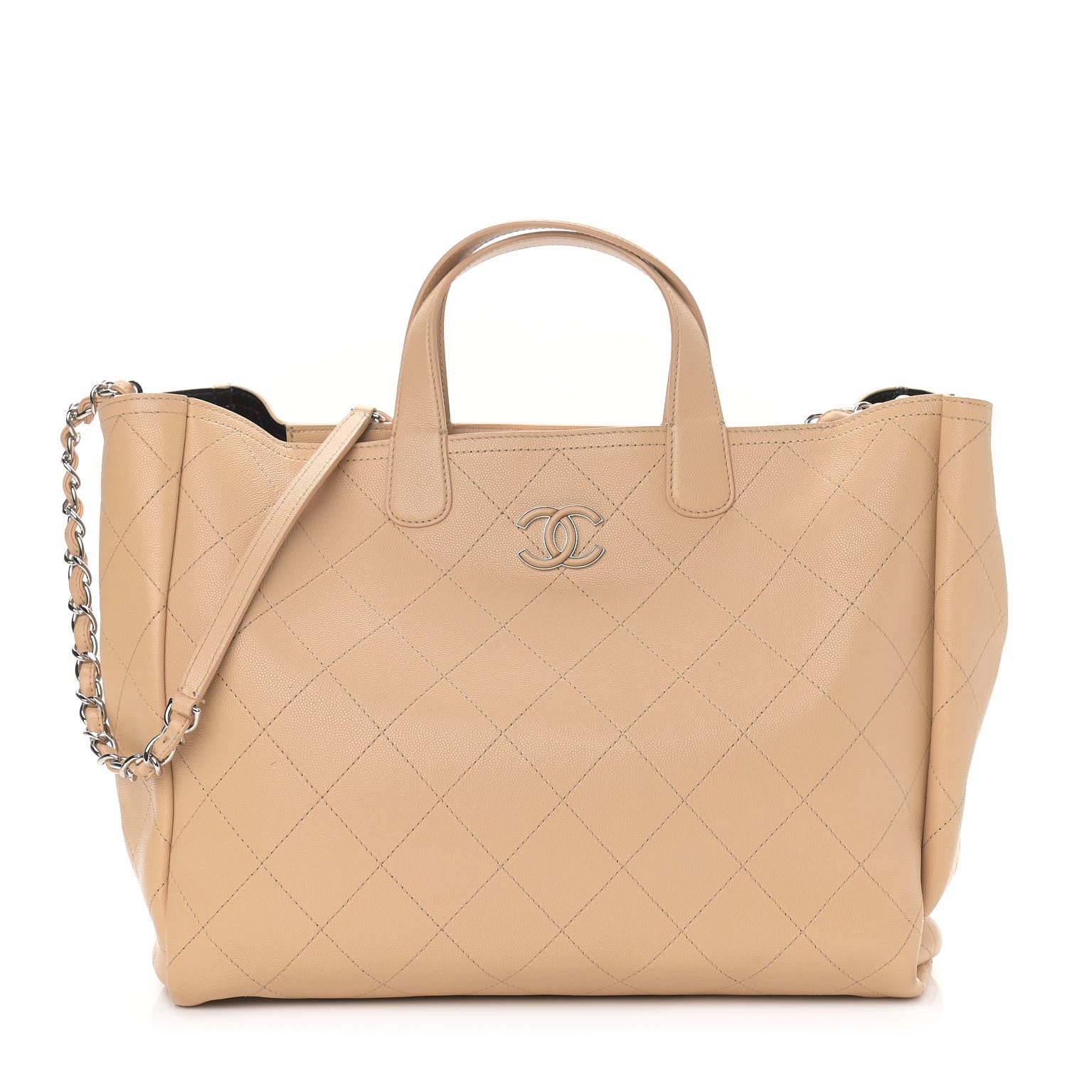 Chanel Caviar Stitched Large Shopping Tote Beige 1 of 12