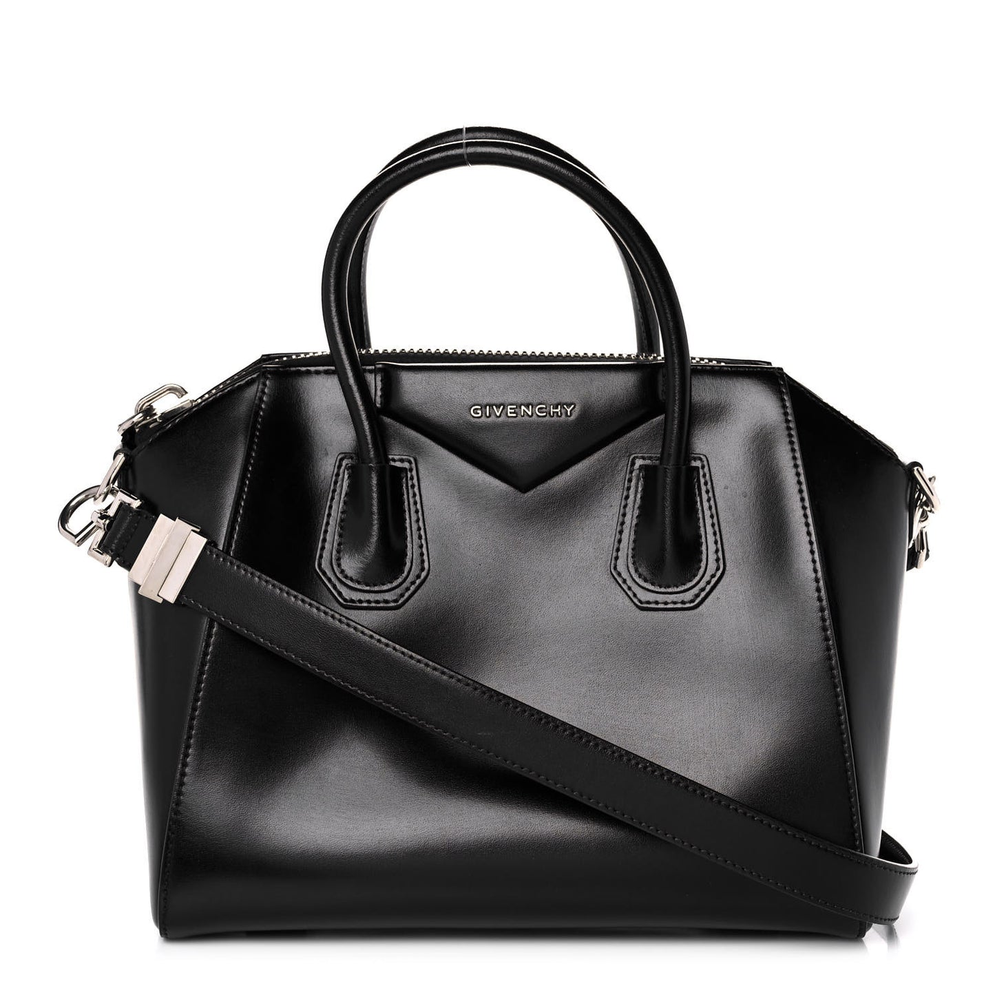 Shiny Lord Calfskin Small Antigona Black