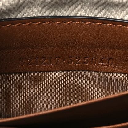 Gucci GG Supreme Monogram Textured Calfskin Emblem Mini Crossbody Beige Dark Brown 8 of 11