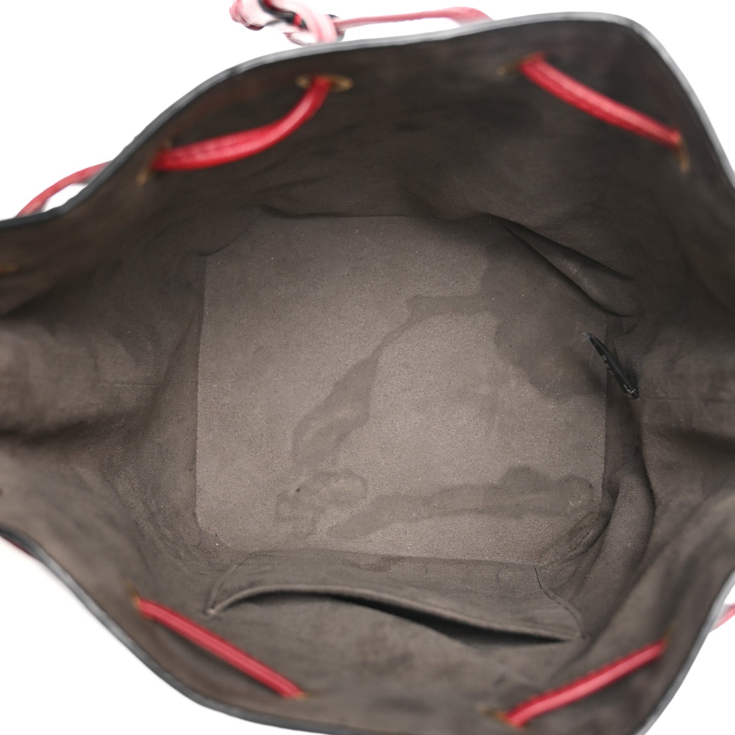 Vitello Grace F is Fendi Bi-Color FF 1974 Embossed Grande Mon Tresor Bucket Bag Maya Black Fragola