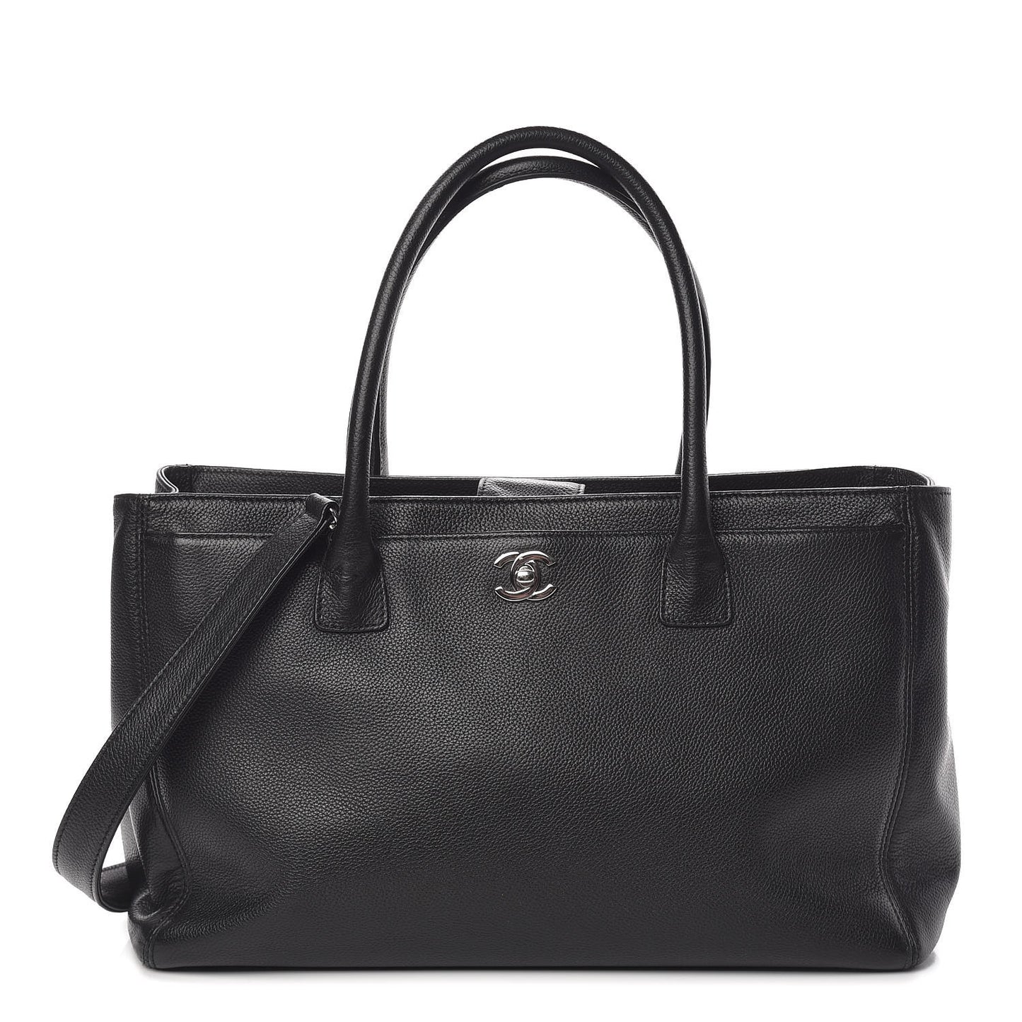 Calfskin Cerf Shopper Tote Black