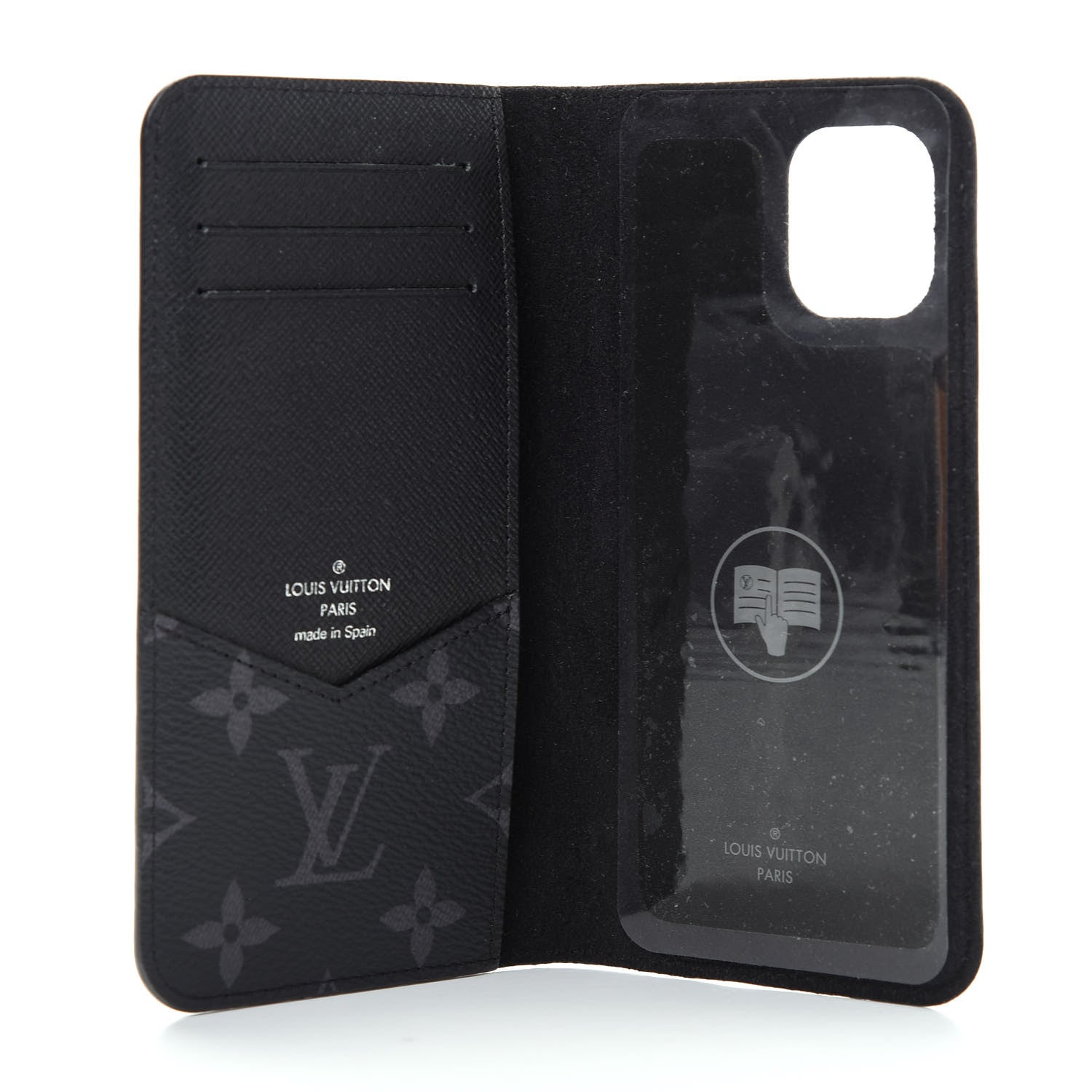 Louis Vuitton Monogram Eclipse iPhone 11 Folio Case 727922
