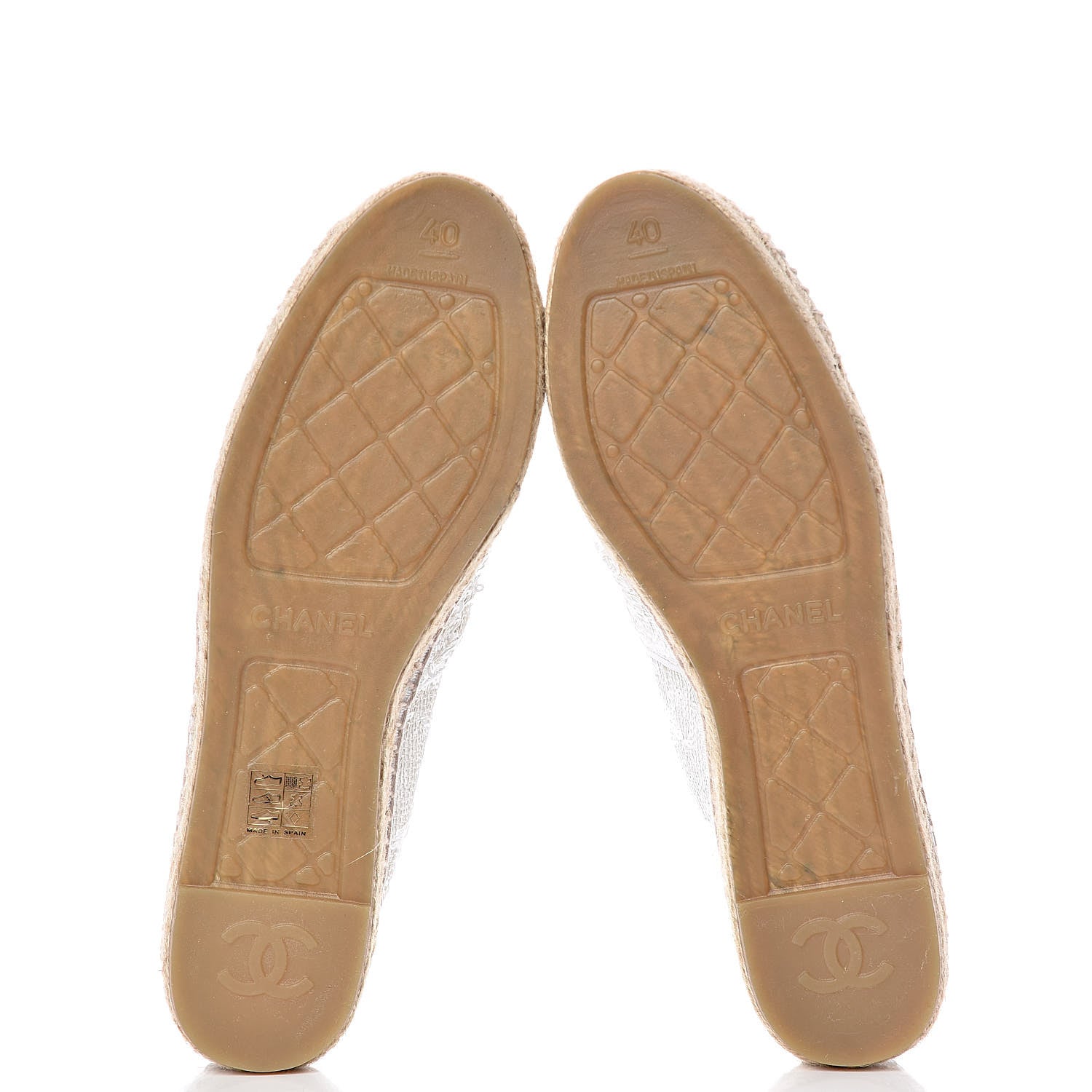 Chanel Patent Sequin CC Espadrilles 40 White 5 of 11