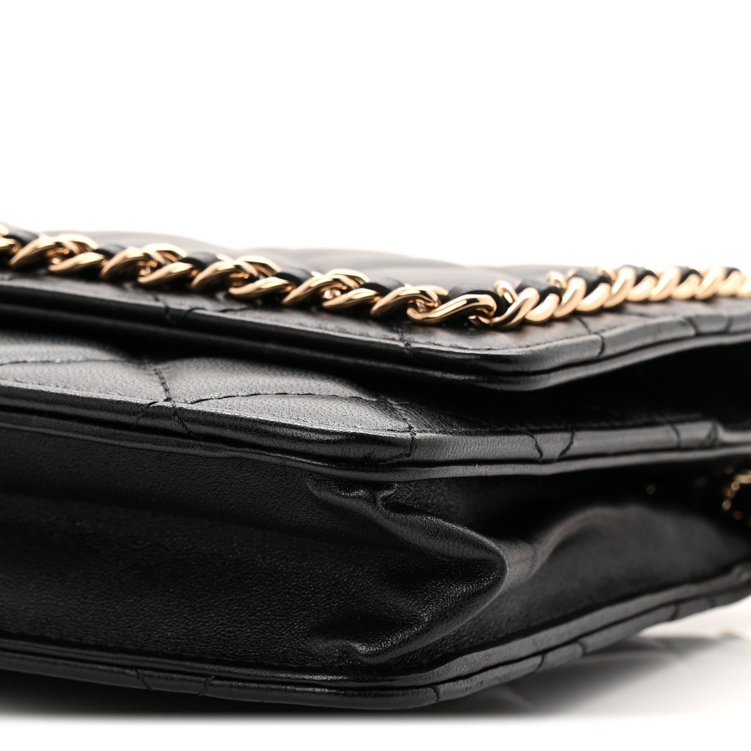 Chanel Lambskin Quilted Chain Around Wallet On Chain WOC Black 11 of 11