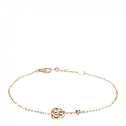 Piaget 18K Rose Gold Diamond Pink Sapphire Rose Bracelet 1 of 4