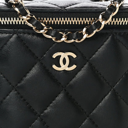 Chanel Lambskin Quilted Mini Vanity Case With Chain Black 8 of 10