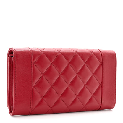Chanel Sheepskin Quilted Mademoiselle Vintage Flap Wallet Red 3 of 9