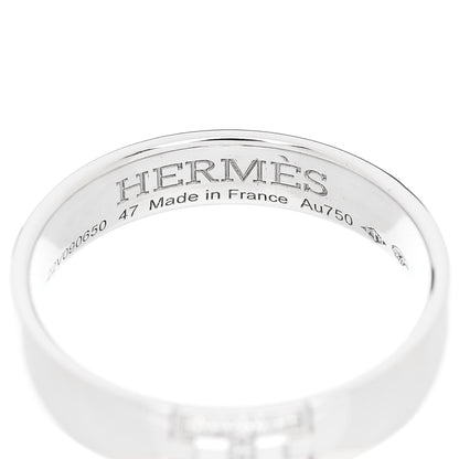 Hermes 18K White Gold Diamond Ever Herakles Wedding Band Ring 47 4 4 of 5