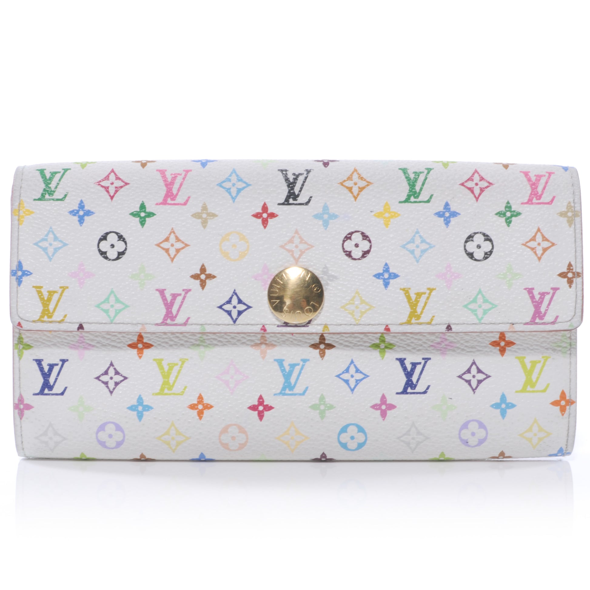 Louis Vuitton Monogram Multicolor Sarah Wallet White 1 of 8