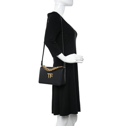 Tom Ford Palmellato Calfskin TF Chain Shoulder Bag Black 2 of 12