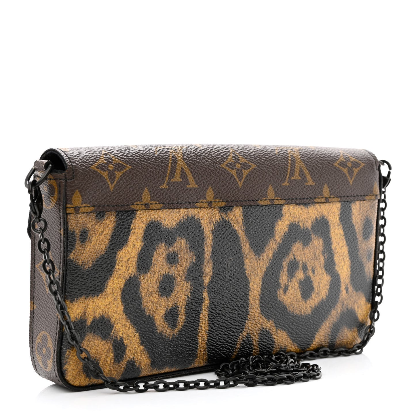 Monogram Animal Print Pochette Felicie Chain Wallet