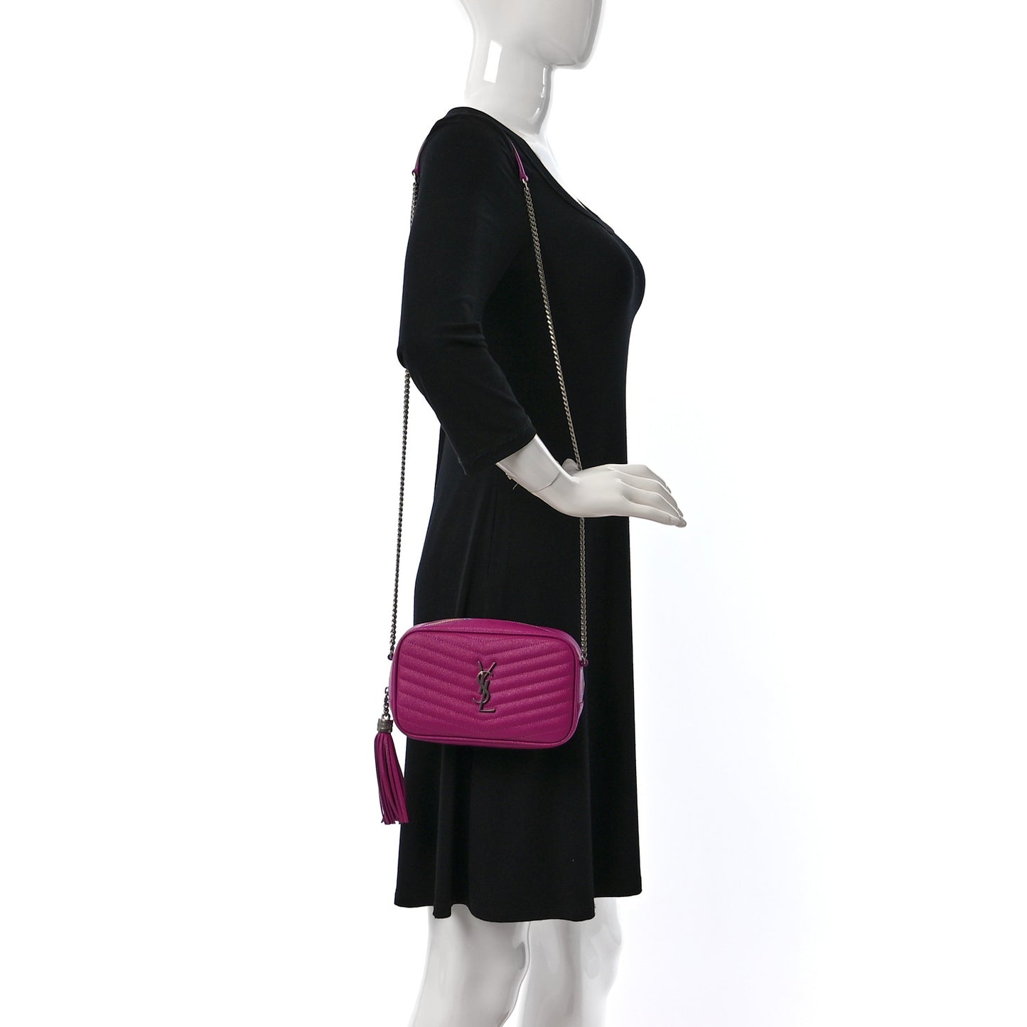 Grain De Poudre Matelasse Monogram Mini Lou Camera Bag Bright Pink