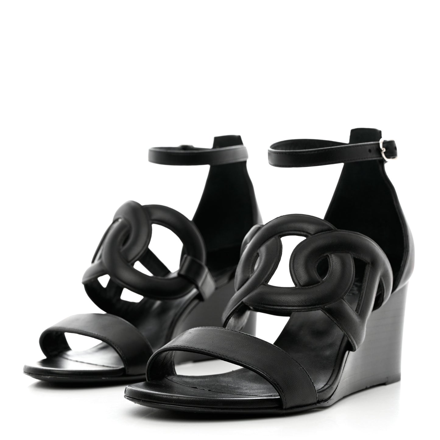 Nappa Brisbane Wedge Sandals 37 Black