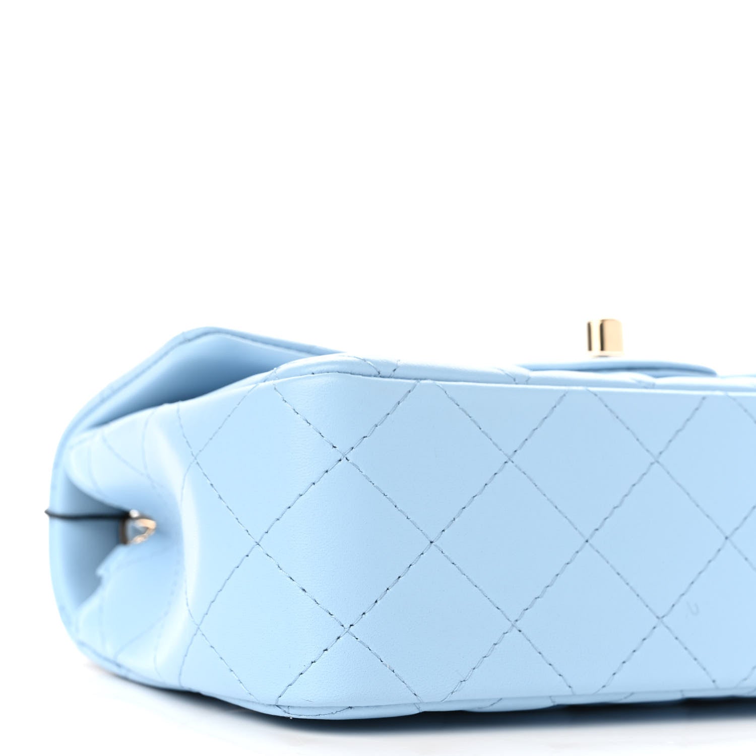 Chanel Lambskin Quilted Mini Rectangular Flap Light Blue 9 of 11