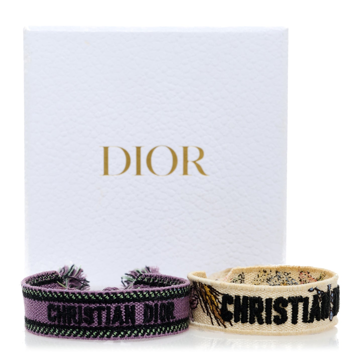 Woven Cotton J'Adior Friendship Bracelet Set Purple White