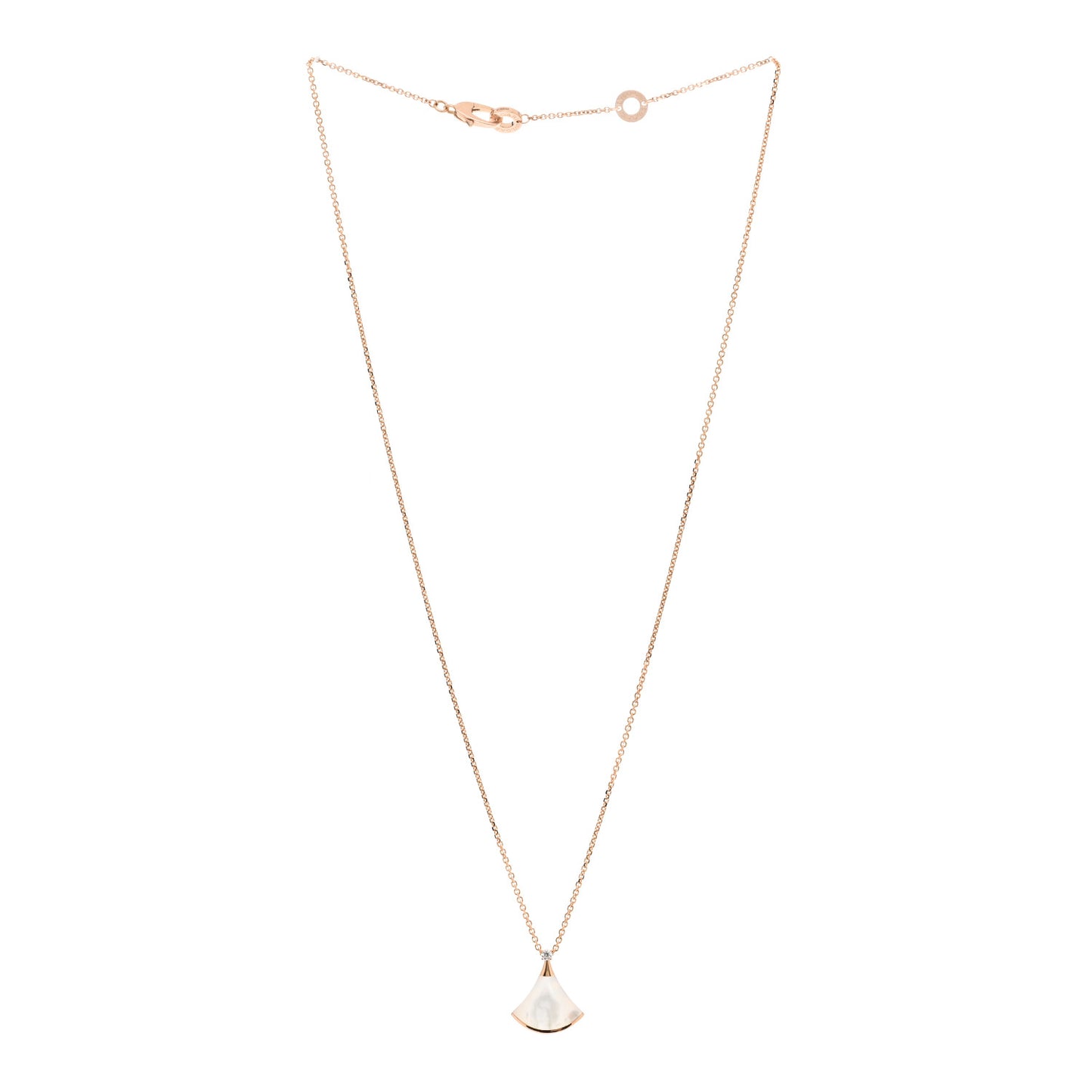 18K Rose Gold Diamond Mother of Pearl Small Divas' Dream Pendant Necklace