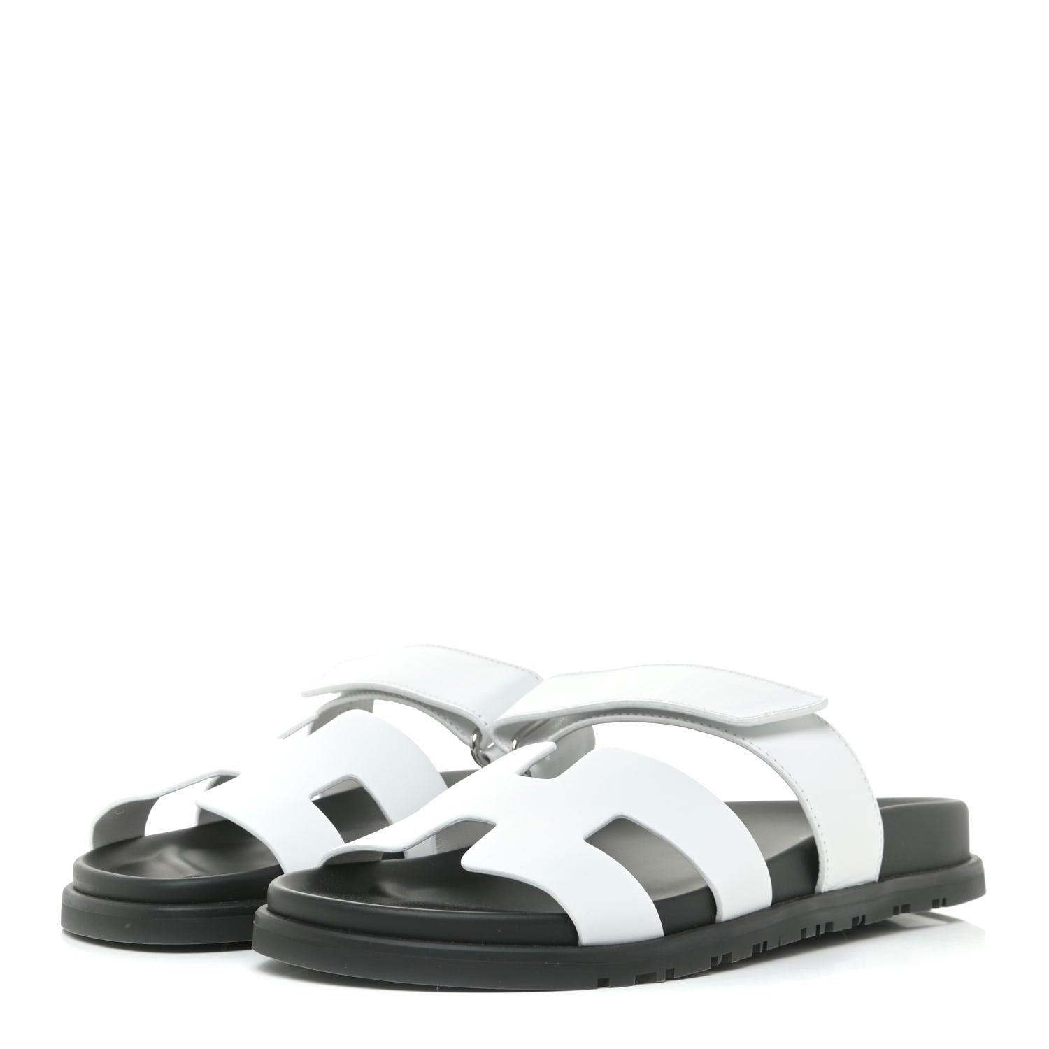 Hermes Calfskin Womens Chypre Sandals 38 White 3 of 11