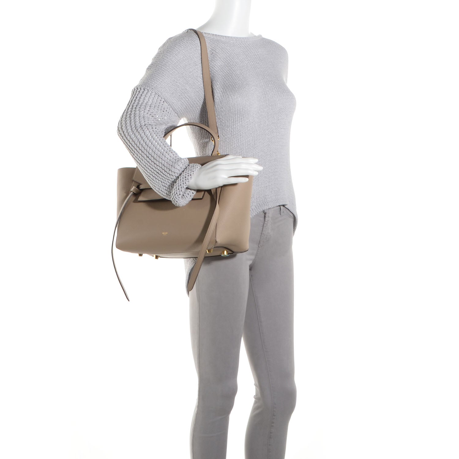 Celine Drummed Calfskin Mini Belt Bag Dune 2 of 8