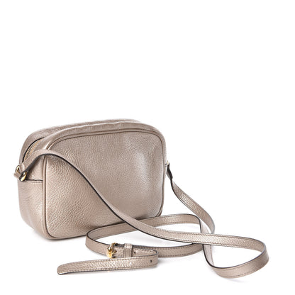 Gucci Metallic Pebbled Calfskin Small Soho Disco Bag Golden Beige 3 of 12