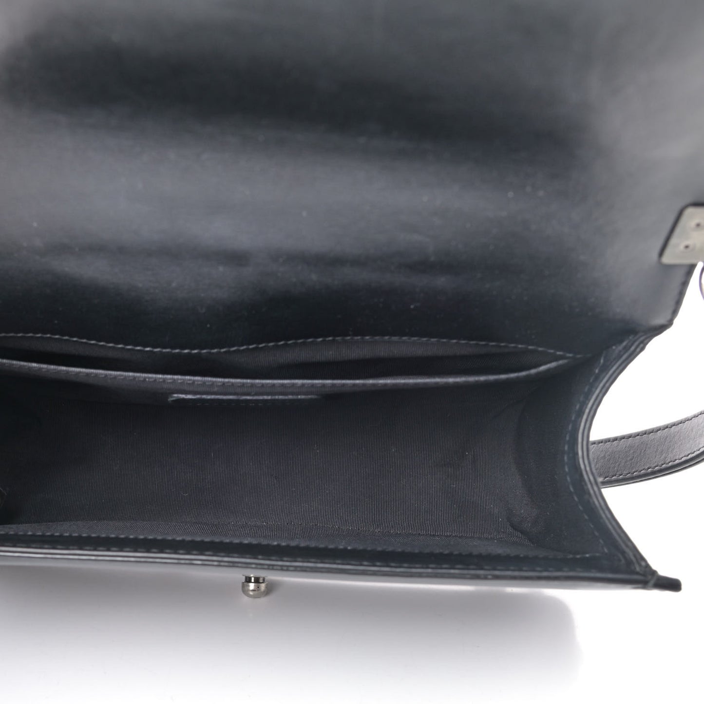 Patent Calfskin Quilted Medium Boy Flap Black