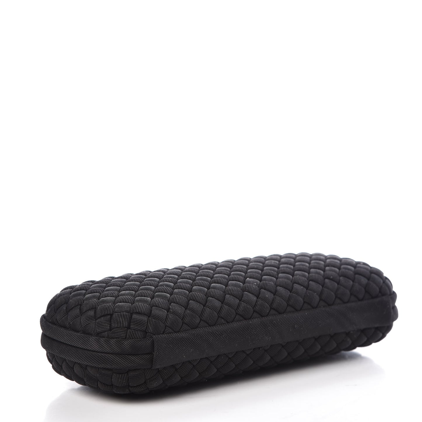 Satin Intreccio Impero Stretch Knot Clutch Black