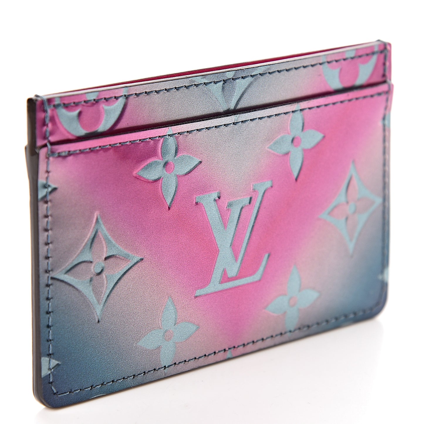 Metallic Vernis Card Holder Blue Pink