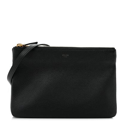 Celine Lambskin Small Trio Crossbody Bag Black 1 of 14