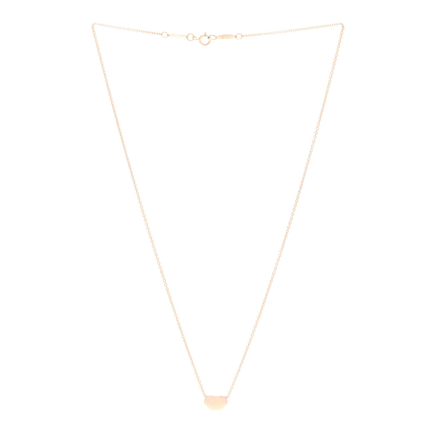 18K Rose Gold 9mm Elsa Peretti Bean Pendant Necklace