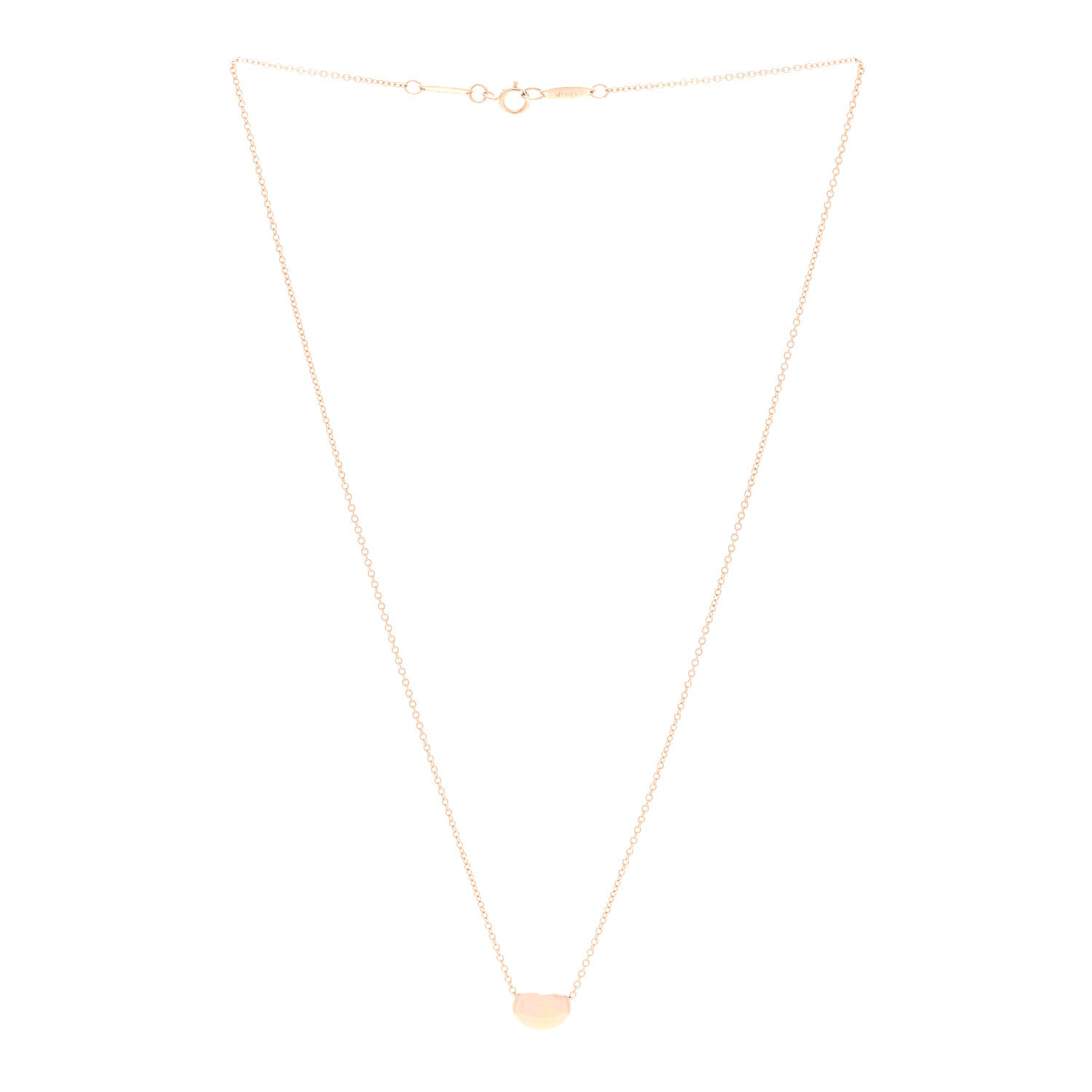 Tiffany 18K Rose Gold 9mm Elsa Peretti Bean Pendant Necklace 3 of 5