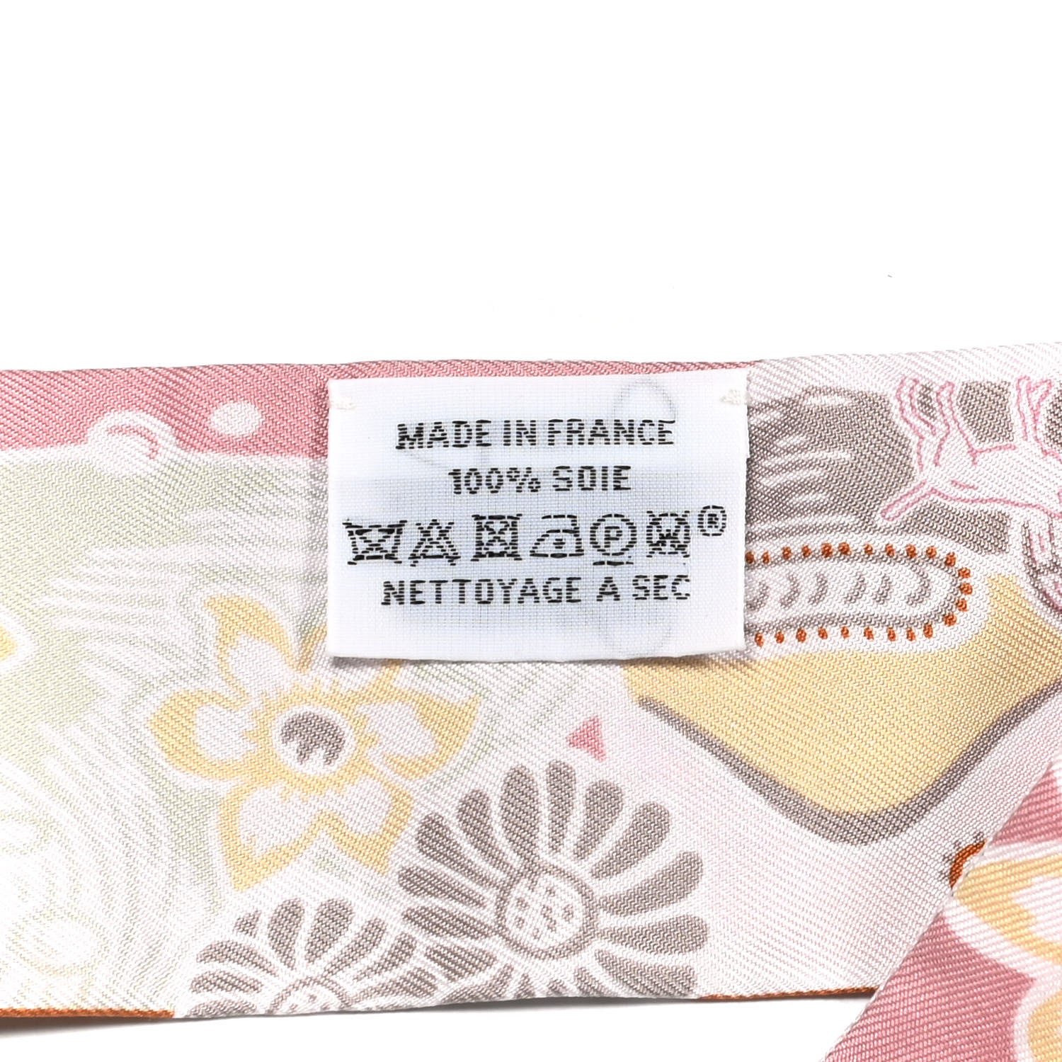 Hermes Silk Bingata Twilly Vieux Rose Vert De Eau 4 of 4