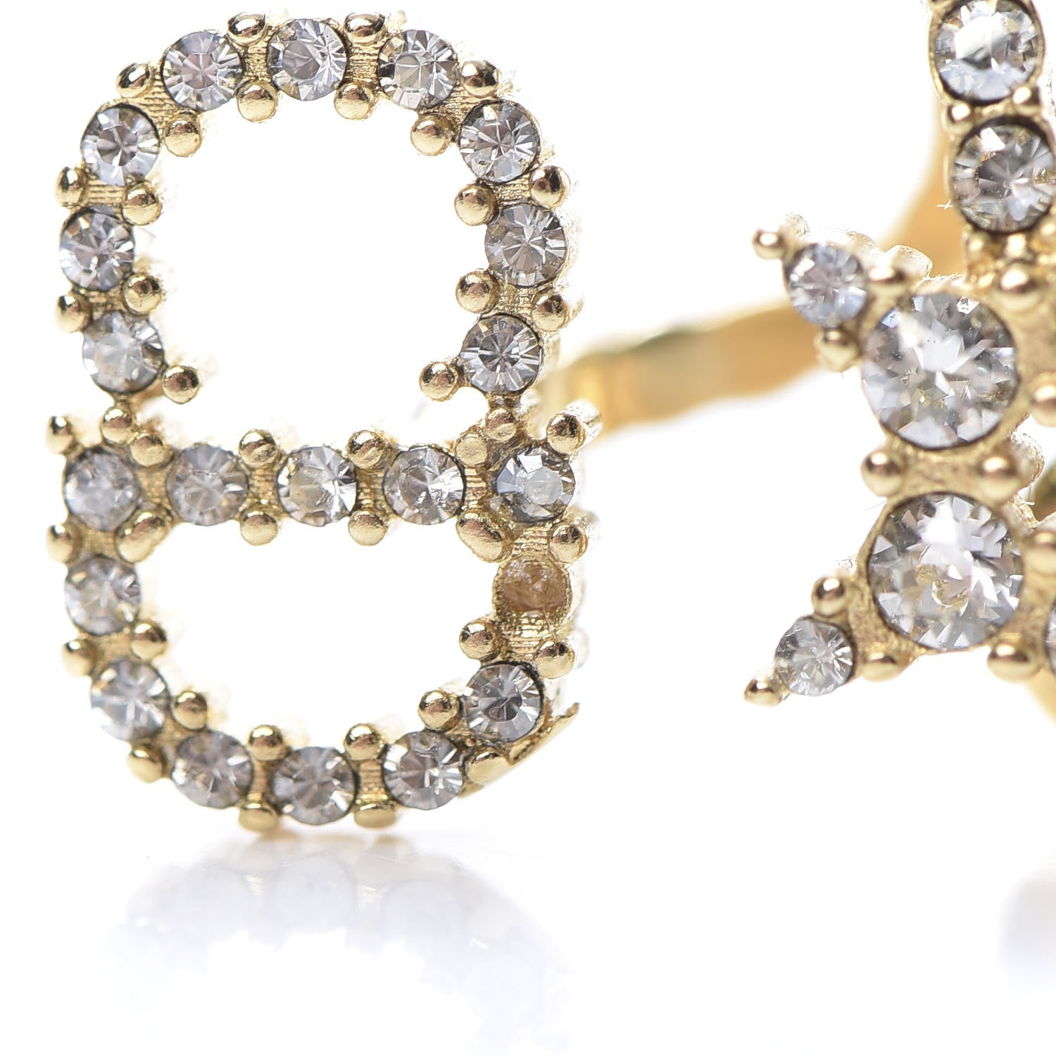 Christian Dior Crystal Clair D Lune Earrings Gold 5 of 6