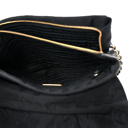 Prada Tessuto Nylon Chain Shoulder Bag Black 6 of 15