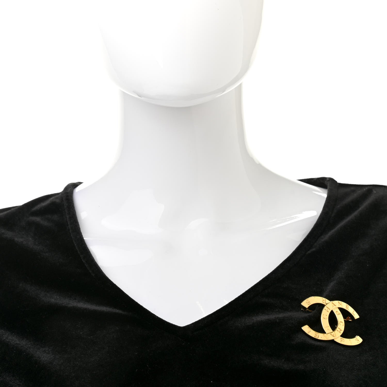 Chanel Metal Paris Button CC Large Brooch Gold 2 of 4