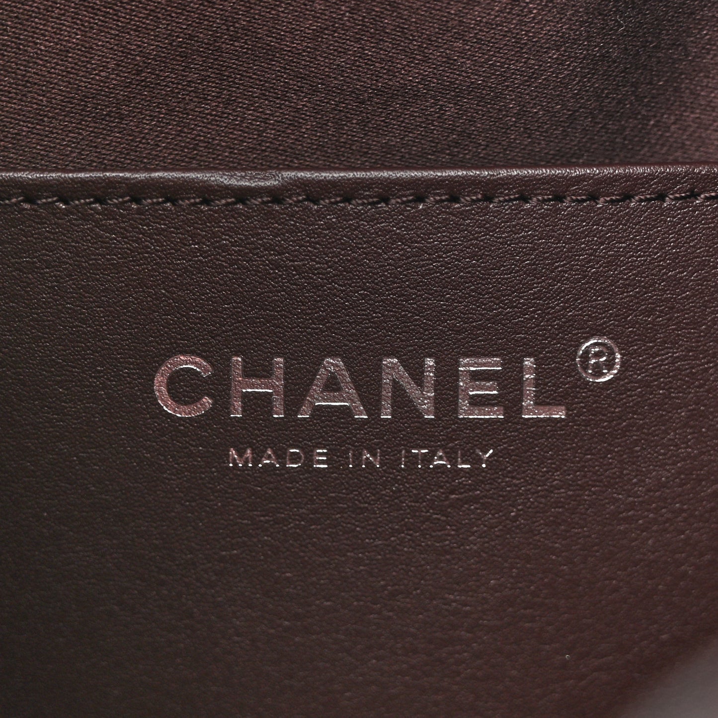 Shiny Crumpled Calfskin Quilted Small Chanel 25 Handbag Dark Brown
