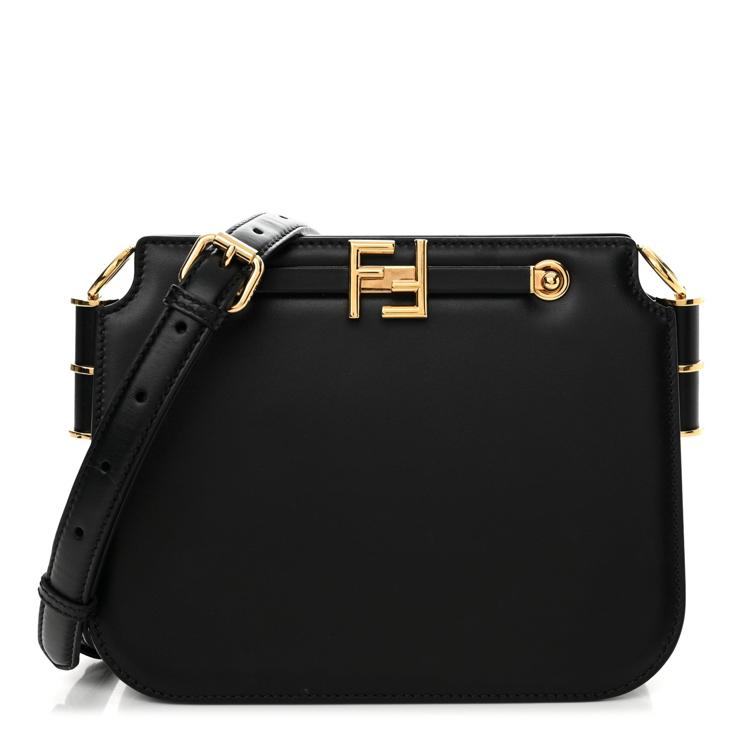 Fendi Vitello King Luxor Fendi Touch Shoulder Bag Black 1 of 11