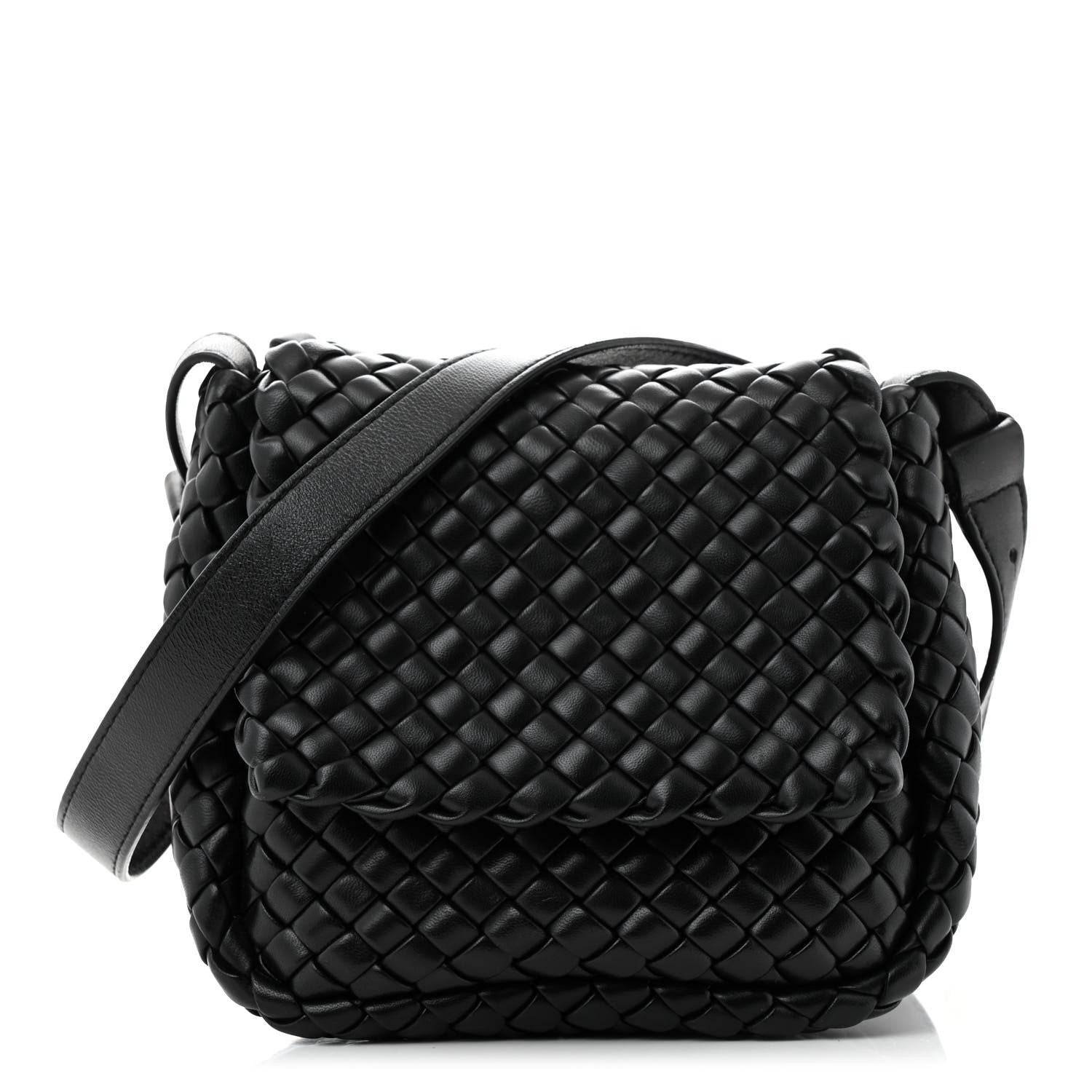 Bottega Veneta Nappa Intrecciato Mini Cobble Shoulder Bag Black 1 of 11