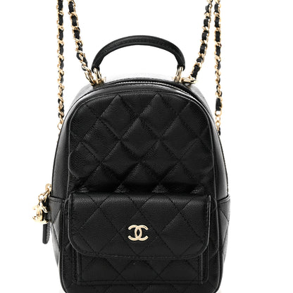 Chanel Caviar Quilted CC Mini Classic Backpack Black 8 of 10