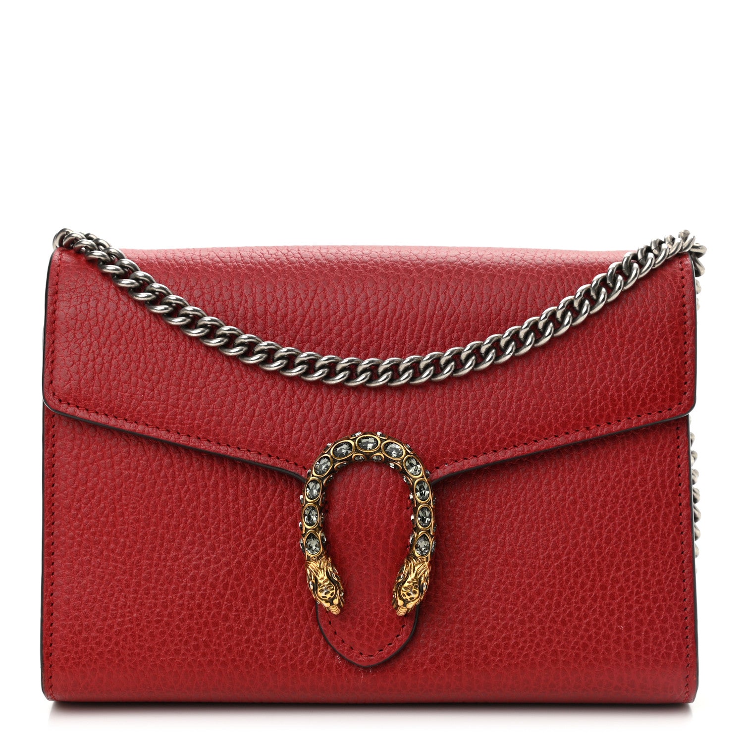 Gucci Calfskin Mini Dionysus Chain Wallet Hibiscus Red 1 of 15