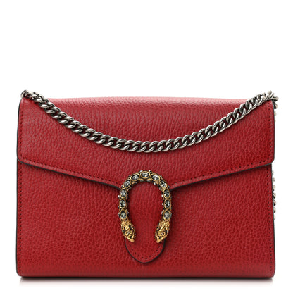 Gucci Calfskin Mini Dionysus Chain Wallet Hibiscus Red 1 of 15