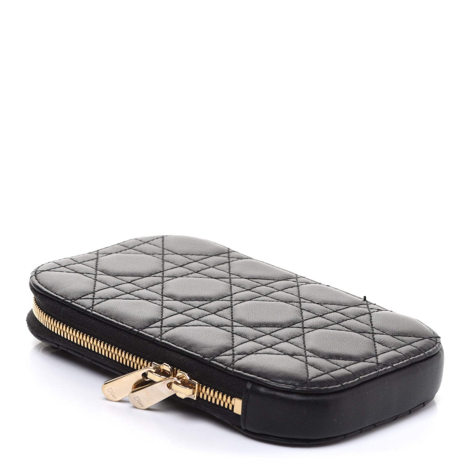 Christian Dior Lambskin Cannage Lady Dior Phone Holder Black 4 of 12